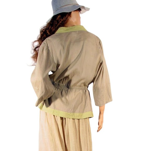 CITRON Santa Monica Lightweight Linen-Look Kimono Jacket M - Picture 5 of 12